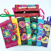 

Women Clutch Bag Money cash Holder phone storage case Ethnic Handmade Embroidered Wristlet Handbag Zipper Purse Long Wallet