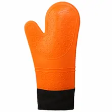5 Colors Long plus cotton food grade silicone cloth gloves microwave non-slip silicone gloves insulation gloves oven home