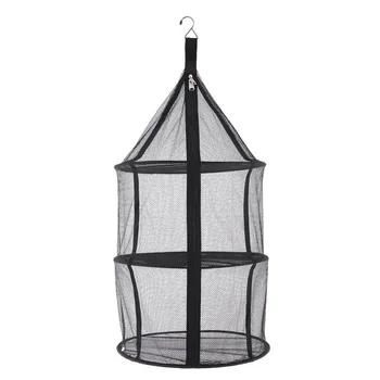 

Outdoor three-tier drying net large round folding storage storage net bag household drying net fish fruit vegetable drying rack