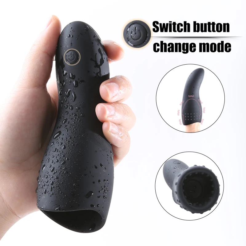 

10 Modes Glans Vibrator Penis Massager Exerciser 2 Type Male Masturbator Ejaculation Delay Last Trainer Adult Sex Toys for Men