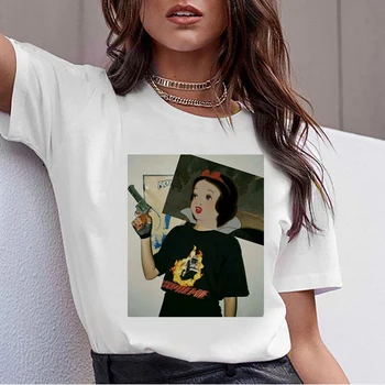 

Funny Sleeping Girl Princess Printed Women T Shirt Spoof White Casual Tee Tops Summer Short Sleeve Female Clothing