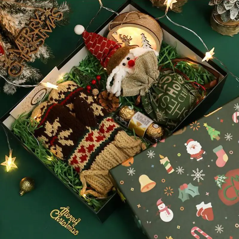Merry Christmas Упаковка конфет драже подарочные коробки олень& Рождественская елка упаковочные коробки для гостей Подарочная сумка Noel новогодние вечерние сувениры для детей
