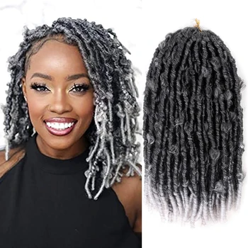 Dansama Synthetic 14'18'24' 나비 Locs Hair Pre 루프 악세사리 Locs 크로 셰 뜨개질 헤어 소프트 지저분한 나비 Locs Crochet Hair