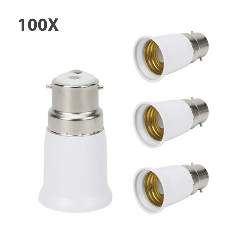 

100X Big Promotion B22 to E27/E26 Base Plug Extender LED Light Lamp Bulb Adapter Fireproof Holder Converter Socket Change