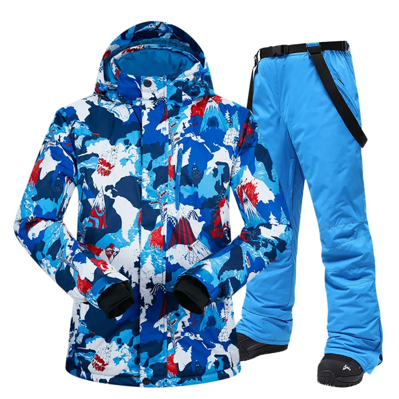 Лыжный костюм для мужчин, Зимний водонепроницаемый ветрозащитный лыжный и сноубордический костюмы, зимние уличные спортивные теплые брендовые лыжные куртки для мужчин