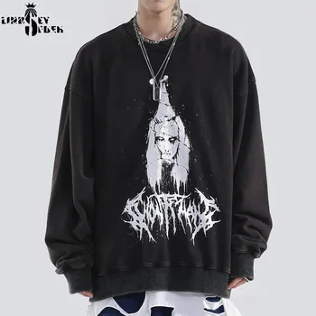 

Men Women Evil Witch Painting Print Pullover Hoodies Men Harajuku Casual Hip Hop Fashion Sweatshirts Streetwear Hoodie Tops