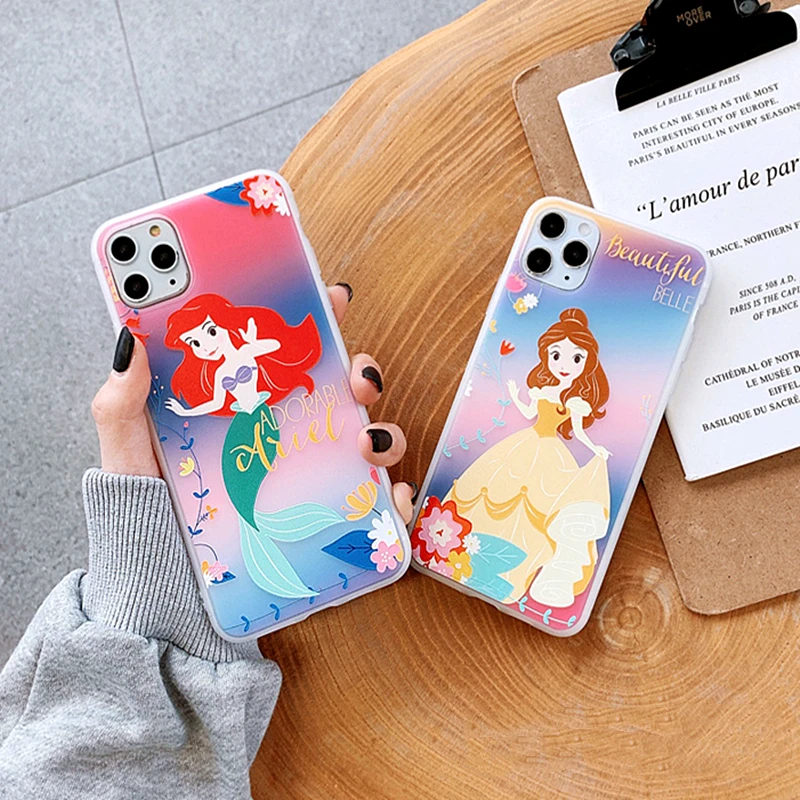 Cute Cartoon Snow White Princess Rapunzel Mermaid Princess Phone Case For iPhone 11 Pro Max XS 1 Cute Cartoon Snow White Princess Rapunzel Mermaid Princess Phone Case For iPhone 11 Pro Max XS 2