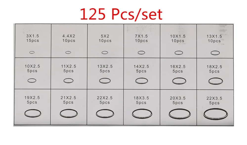 7 Тип уплотнительное кольцо Ассортимент Комплект NBR резиновая шайба прокладки уплотнительные кольца различных размеров с пластиковой коробкой NBR резиновые уплотнительные кольца