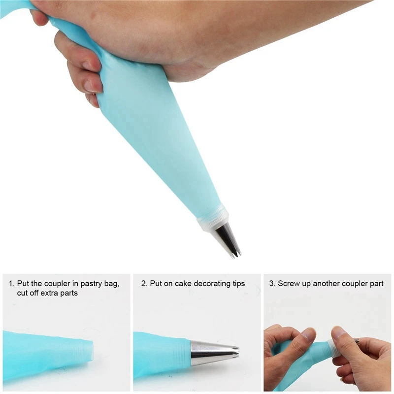42Pcs/set Cake Decorating Tips Set Stainless Steel Icing Piping Nozzles DIY Household Baking Tools Reusable Pastry Bags Couple | Дом и сад