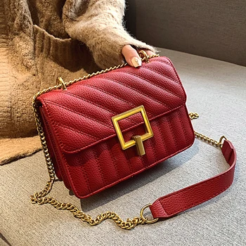 

Famous Brand Women Handbags Designer Small Shoulder Bags Quality Crossbody Bags Pu Leather Square Lock Chain Shoulder