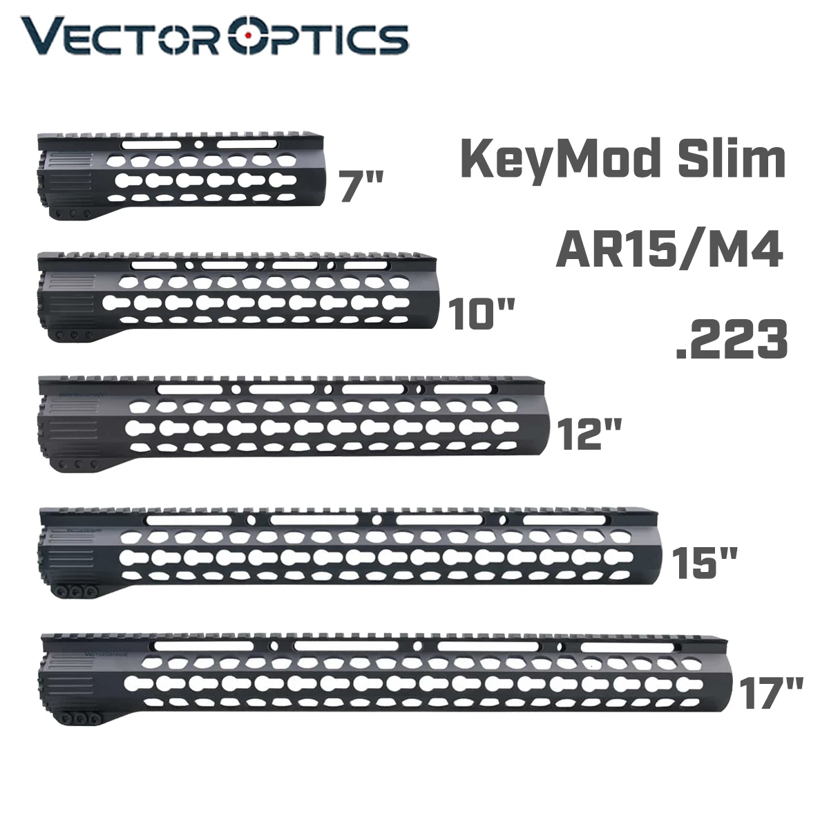 Tactical AR15 KeyMod 7 10 12 15 17 дюймов Тонкий свободный поплавок Handguard Пикатинни кронштейн подходит. 223 5,56 AR15 AR-15 M4 M16