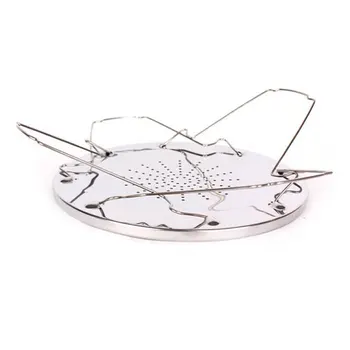 

1Pc 4 Slice Creative Practical Bread Toast Rack Grill Gas Stoves Cooker Stainless Steel Plates Camping BBQ Toaster Tray-35
