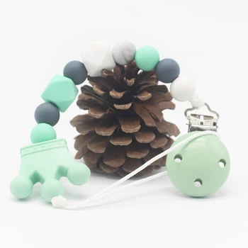 

Baby Care Handmade Silicone Beads Pacifier Clips Holder Chain Silicone Pacifier Chains Five Star Baby Teether Teething Chain