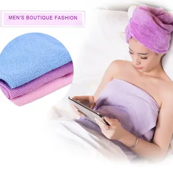 

Towel Cap Comfortable Water Absorbing Magic Soft Fiber Spa Hair-Drying Quick Dry Head Wrap Shower