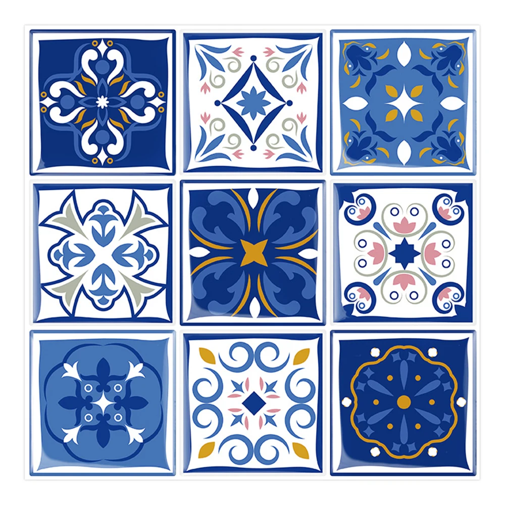 Cocotik Peel-N-Stick 3D кухня Backsplash стены плитка винил стикер стены, 1" x 10"(упаковка из 10 - Цвет: Blue