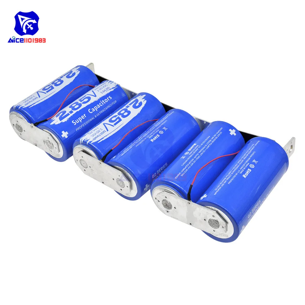 Diymore сверх яркий конденсатор 6 шт./компл. 17V 566F супер конденсатор с защитной платой Однорядный 2,85 V 3400F емкость для автомобиля