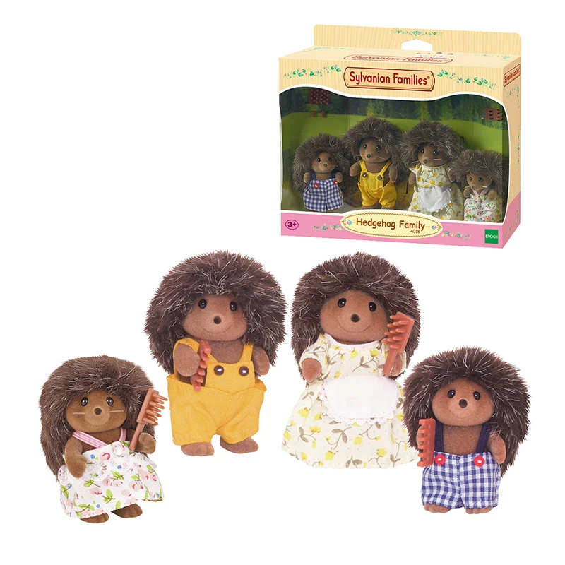 Sylvanian Families Ёжик семейный кукольный домик 4 шт. Набор фигурок родители и дети игрушка-подарок для девочки 4018