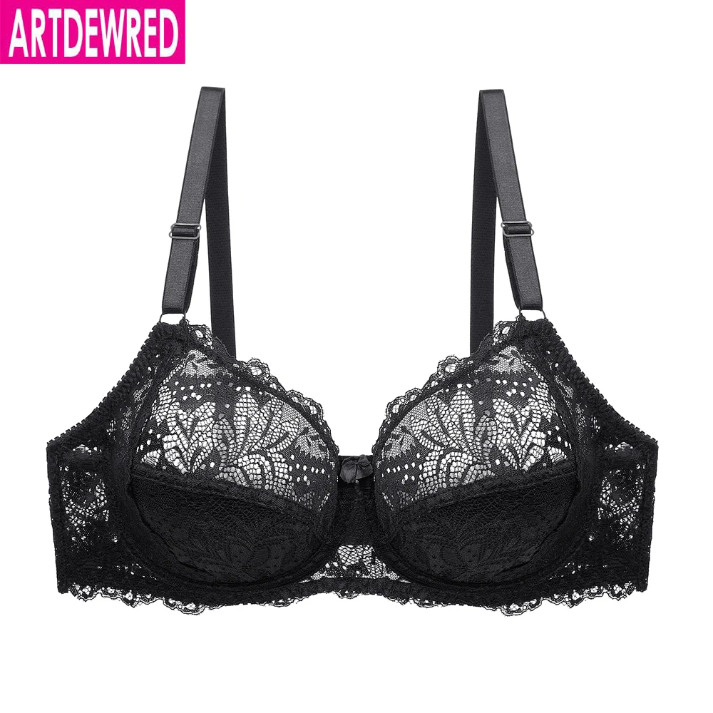 Women Floral Unlined Lace Bra Perspective Brassiere Sexy Lingerie ...
