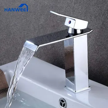 

Hanwee Polished Basin Sink Water Tap Single Handle Single Faucet Mixer Hole Deck Mounted Basin Bathroom Faucet Hot Cold Water Mi