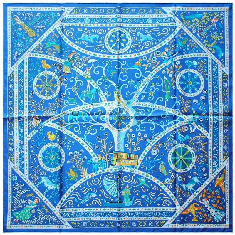 HuaJun 2 магазин | Любовь синий и все виды одежды с "пьюпле дю шаль" 90 Шелковый квадратный шарф саржевый струйный шарф