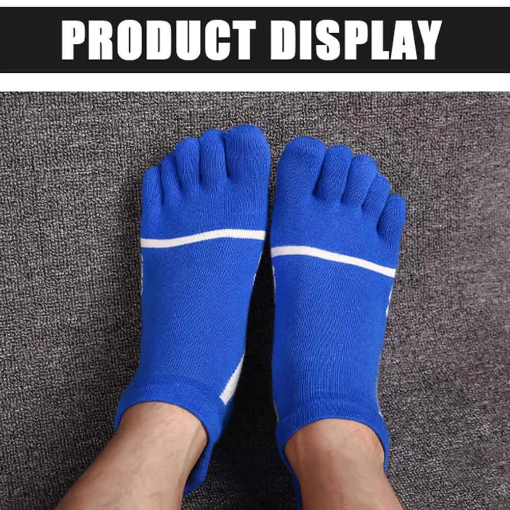 5 Pairs Men's Cotton Five-finger Sports Socks Women Sweat-absorbent Breathable Split Toe Socks Running Hiking Outdoor