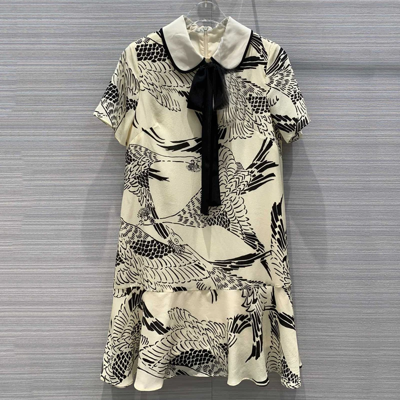 

Bohemian Silk Dress for Women A-Line Style Spring Summer high Quality Lady Dress 2019 new Women Dress