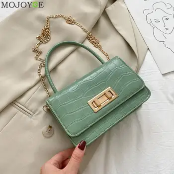 

Fashion Stone Pattern Women Crossbody Handbag PU Leather Simple Chain Portable Small Shoulder Messenger Totes Bag