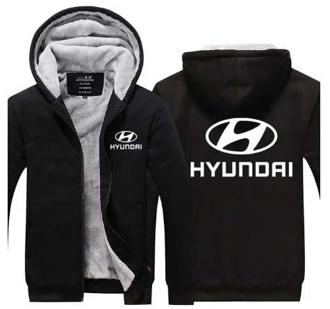 Зимняя мода hoodeis молния для hyundai толстовка мужские толстовки утолщение плюс бархат пальто для мужской одежды 08 f - Цвет: 3