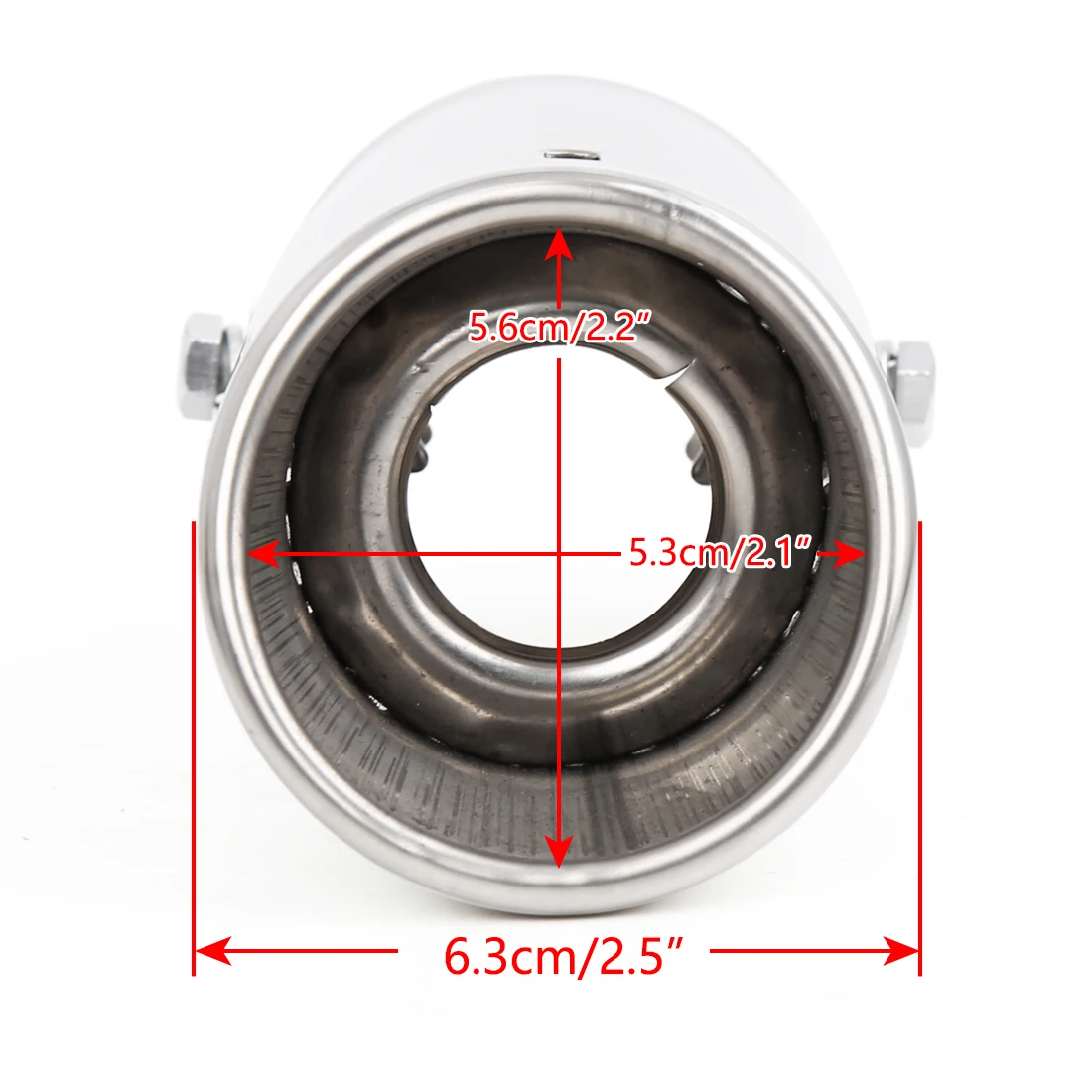 X AUTOHAUX Universal Car Stainless Steel Exhaust Rear Tail Muffler Tip Pipe Fit Diameter 3.18cm/1.25" to 5.08cm/2"