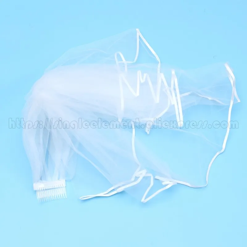 Fashion White ribbon edge two layer with comb for wedding party tulle veiling 2019 new arrival yashmac Fashion White ribbon edge two layer with comb for wedding party tulle veiling 2019 new arrival yashmac