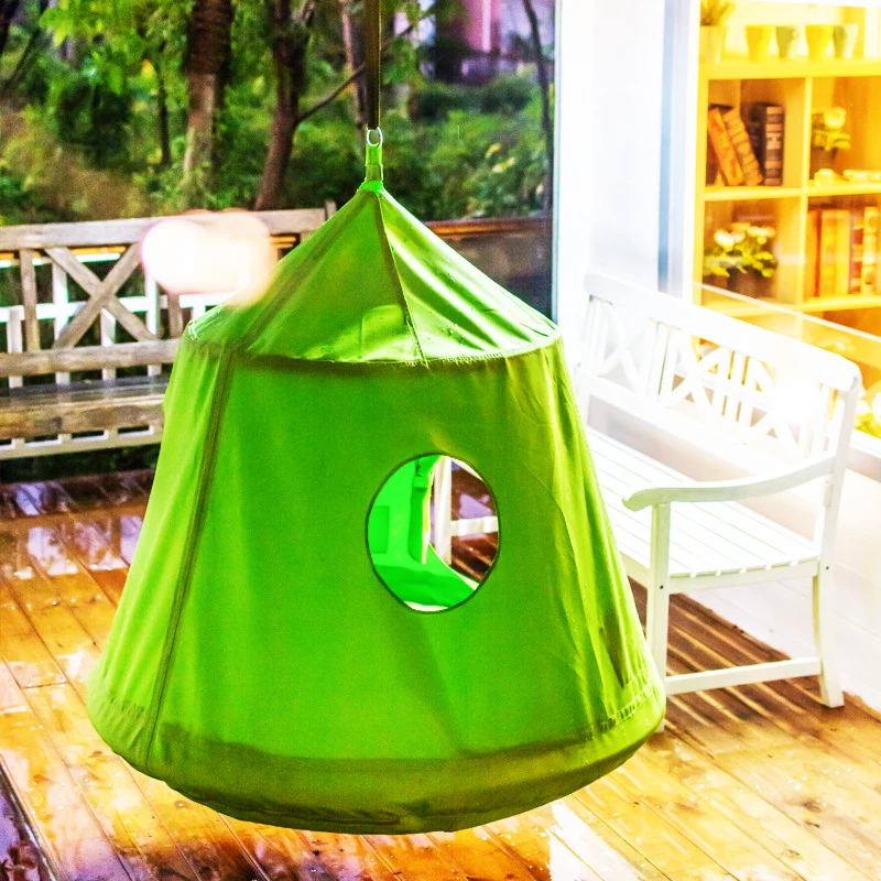 Child Indoor Outdoor Swing Pendent Sofa Tent Nest Tree House Hammock Chair Twinkling Light Inflatable Cushion Boys Girls Gifts