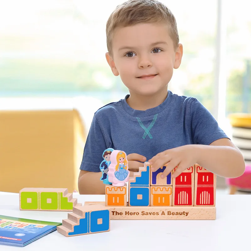 Wooden 5x5 building block rod puzzle Montessori Educational Toy Teaching AidTool 