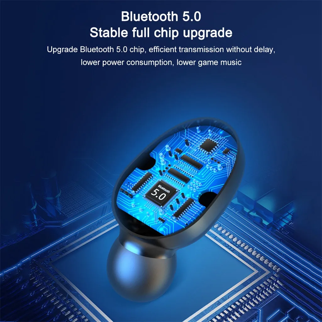 50# Twins Touch Bluetooth 5,0 наушники спортивные стерео Беспроводная гарнитура 6D звук динамик микрофон СВЕТОДИОДНЫЙ Дисплей беспроводные наушники