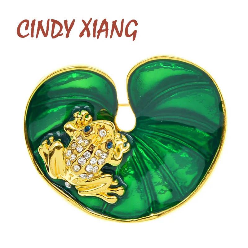 CINDY XIANG лотос лист и броши лягушка для женщин эмаль модная булавка животный Дизайн