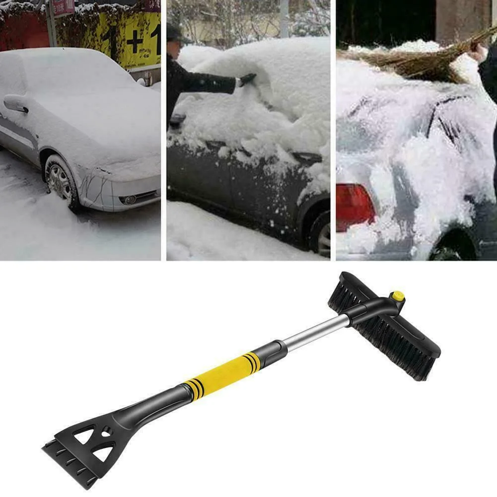 Скребок для льда, снега, автомобиля, окна, выдвижная лопата, щетка для удаления, скребковый инструмент C66