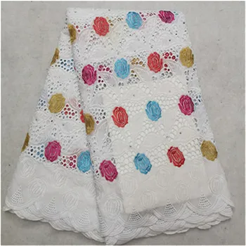 

Swiss voile lace in switzerland african dry lace fabric with stoens hot sale fashion women 100%cotton lace brocade 5yards/lot