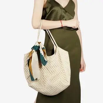 

2020 new fashion European and American canvas net bag tote bag casual shoulder bag reusable ladies bag shopping beach bag