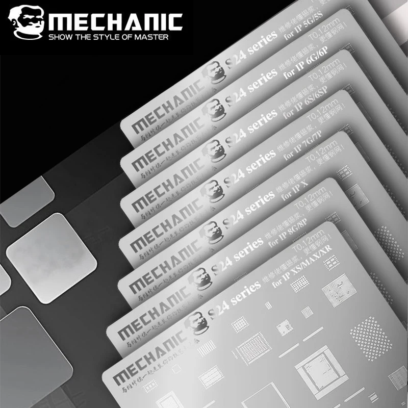 Трафарет MECHANIC BGA для iPhone XR XS X 8 8P 7 7P 6S 6SP 6 6P 5 комплект реболлинга материнской платы