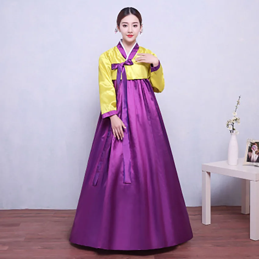 Новинка в Корейском стиле платье для Для женщин, элегантное, в ретро стиле, одежда для вечеринки с v-образным вырезом в Корейском стиле «ханбок» в традиционной церемонии одежда для представлений