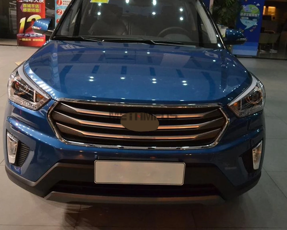 Для hyundai Cantus Creta ix25- Хромированная передняя Центральная решетка гриль крышка отделка украшения аксессуары для автомобиля Стайлинг