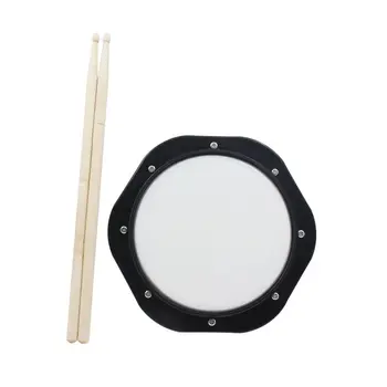 

New Black and White 10 inch Simulation Plastic Dumb Drum Practice Pad Set Great Elasticity G99D