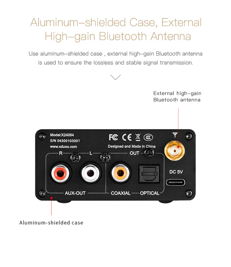 bluetooth conversor qcc5125 buletooth 5.1 dac XQ-50