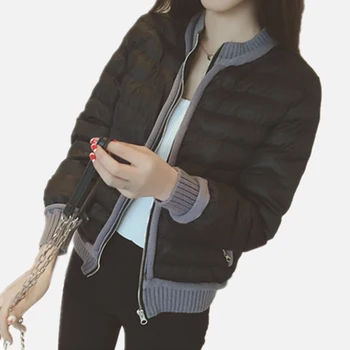 

Winter Thicken Cotton Padded Women's Parkas Patchwork Long Sleeves Female Down Jackets 2019 Korean Slim Warm Ladies Outwears