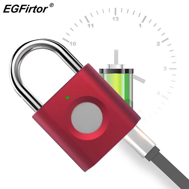 Fingerprint Door Lock Padlock Smart Biometric Suitcase Luggage Electronic Entry 