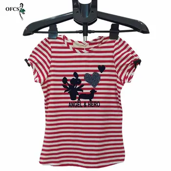 

Baby Children's Clothing Cotton Short-sleeved Stripe T-shirt Korean Version Cute Tops Tee Underwear Soft Casual Bottoming Shirt