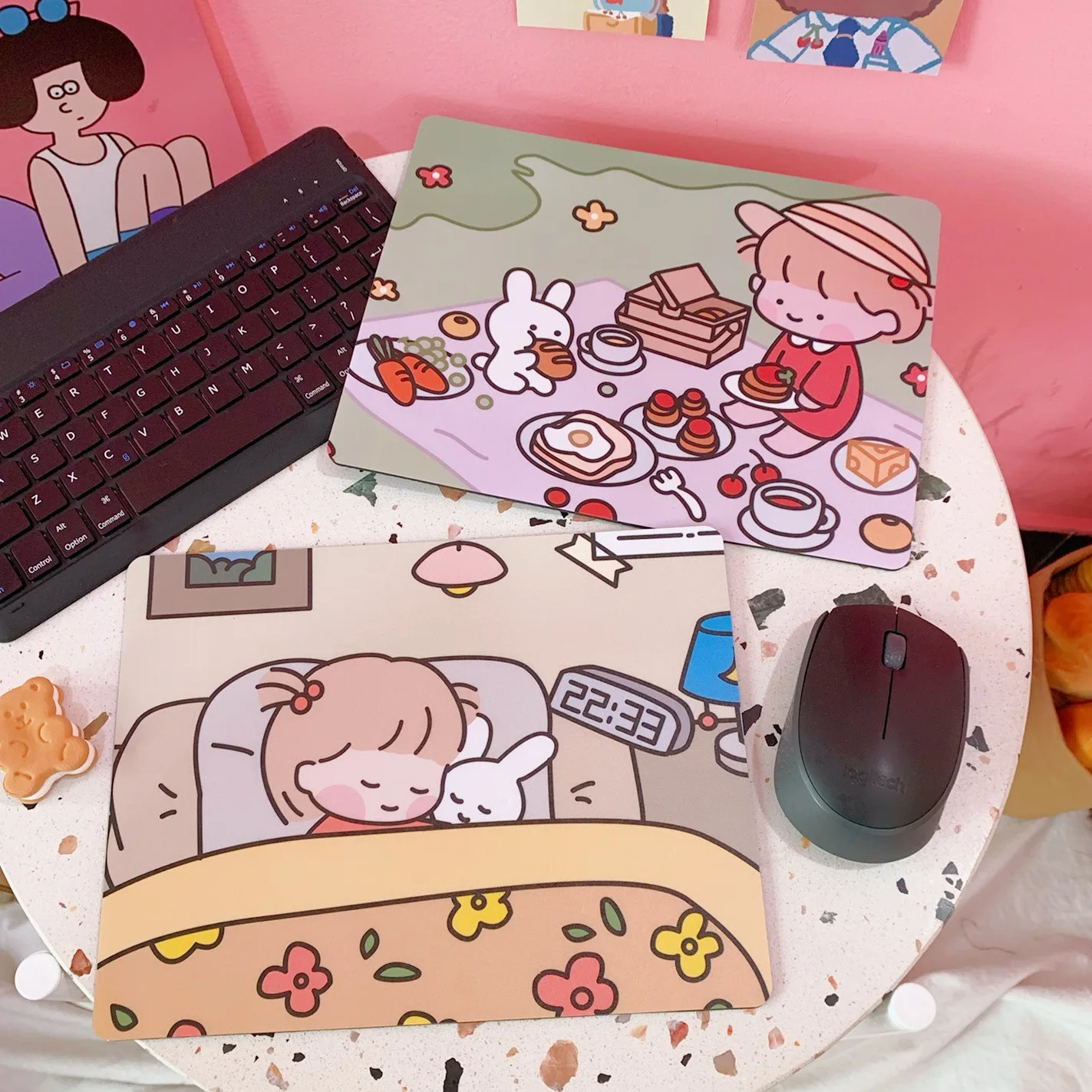

Gaming Mousepad Diy Cute Cartoon Girl Non-slip Waterproof Notebook Office Computer Mouse Pad High Quality Rubber Mousepad