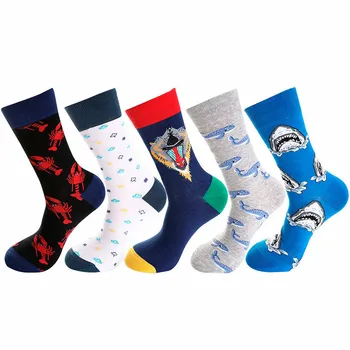 

Cotton shark monkey whale tube matching socks animal pattern interesting tide socks