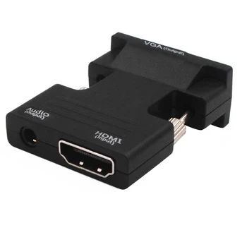 

HDMI Female to VGA Male Converter with Audio Adapter Support 1080P Signal Output Convertor with Audio Cables