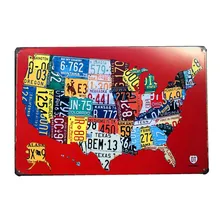 США Route 66 карта винтажные металлические жестяные вывески Бар Паб домашний гараж Настенный декор ретро металлические художественные пластины постеры