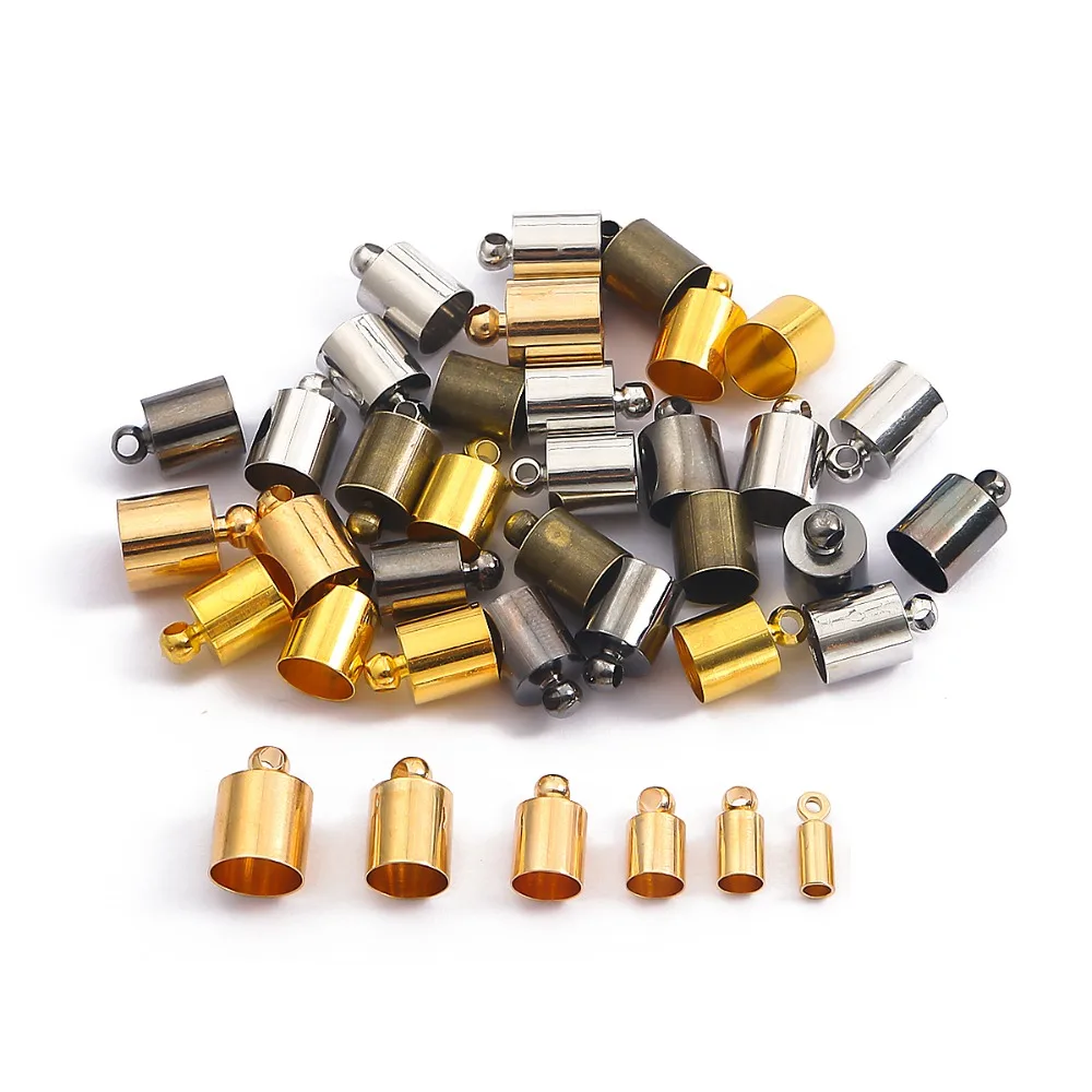 50 teile/los Quaste Lederband Ende Crimp Kappe Perlen Kappen End Spitze Kappe Fit Anschlüsse Für DIY Halskette Schmuck, Die Entdeckungen – Detail 2
